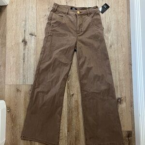 Kut from the Kloth Brown Wide Leg Pants Meg NWT 0 High Rise